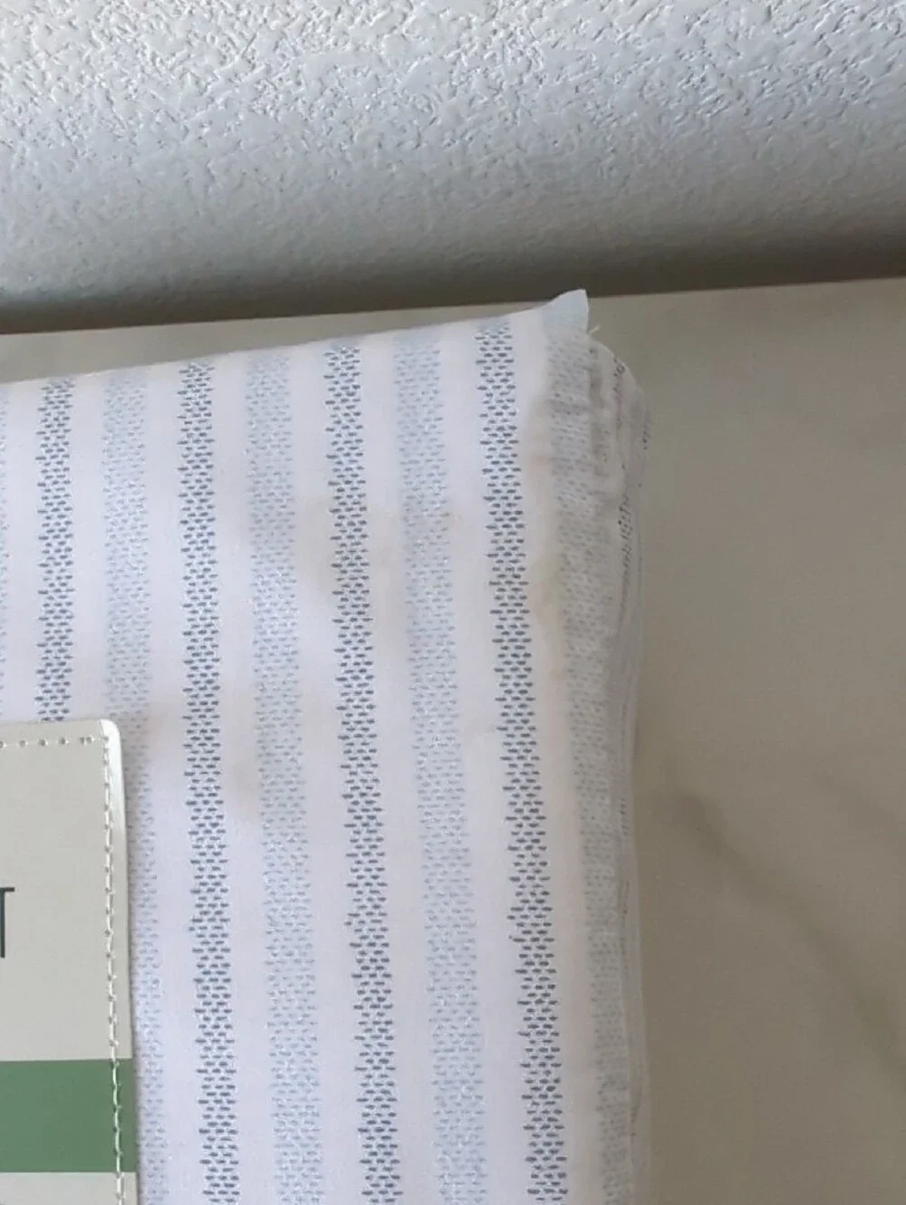 South Point King 6-Piece Sheet Set - White with Blue Stiched Stripes blue